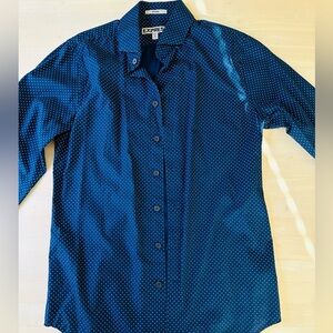 Express Men's Navy Polka Dot Button Down Shirt | Fitted